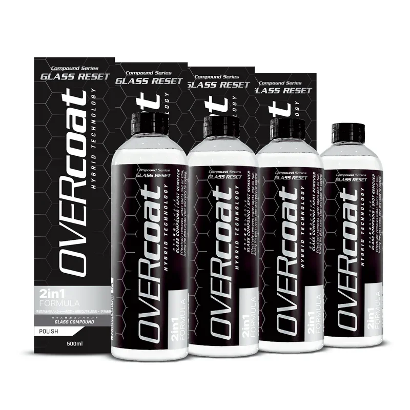 OVERcoat GLASS RESET Composto polidor para Vidros Kit com 4